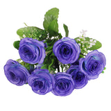 Artificial Rose Silk Rose Wedding Party Decor Bouquet For Home Office Blue