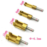 Maxbell 4pcs / set 1/4'' Shank Titanium Drill Plug Cutter Drill Bit Bored Hole Wood Tenon Drill Hole Saw Woodworking Tool 6mm 8mm 13mm 16mm