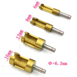 Maxbell 4pcs / set 1/4'' Shank Titanium Drill Plug Cutter Drill Bit Bored Hole Wood Tenon Drill Hole Saw Woodworking Tool 6mm 8mm 13mm 16mm