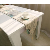 Maxbell  Fashionable Print Pattern Table Runner Tassel Cotton Tablecloth Cover for Home Restaurant Table Decor Accessory 30x220cm