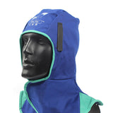 Maxbell Flame Retardant Safey Helmet Welding Neck Protective Hood Welder Head Cover Blue