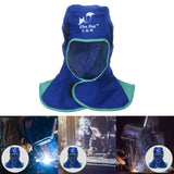 Maxbell Flame Retardant Safey Helmet Welding Neck Protective Hood Welder Head Cover Blue
