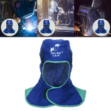 Maxbell Flame Retardant Safey Helmet Welding Neck Protective Hood Welder Head Cover Blue