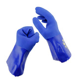 Maxbell 1 Pair Blue Oil Resistant Safety Work Gloves Chemical Resistant Gauntlet XL