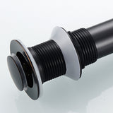 Maxbell Black Brass Basin Sink Drain for Ceramic Pots Small Cover with Overflow