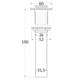 Maxbell Black Brass Basin Sink Drain for Ceramic Pots Small Cover with Overflow