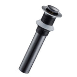 Maxbell Black Brass Basin Sink Drain for Ceramic Pots Small Cover with Overflow