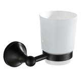 Maxbell Bathroom Wall Mounted Round Single Tumbler Cup Holder with Cups Set  Black