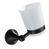 Maxbell Bathroom Wall Mounted Round Single Tumbler Cup Holder with Cups Set  Black