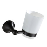 Maxbell Bathroom Wall Mounted Round Single Tumbler Cup Holder with Cups Set  Black