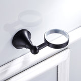 Maxbell Bathroom Wall Mounted Round Single Tumbler Cup Holder with Cups Set  Black