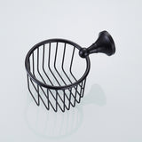 Maxbell Antique Copper Wall Mounted Toilet Paper Roll Holders Tissue Basket Black