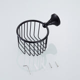 Maxbell Antique Copper Wall Mounted Toilet Paper Roll Holders Tissue Basket Black