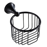 Maxbell Antique Copper Wall Mounted Toilet Paper Roll Holders Tissue Basket Black