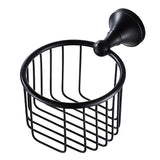 Maxbell Antique Copper Wall Mounted Toilet Paper Roll Holders Tissue Basket Black