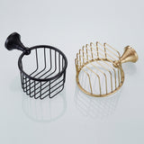 Maxbell Antique Copper Wall Mounted Toilet Paper Roll Holders Tissue Basket Black