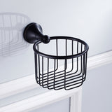 Maxbell Antique Copper Wall Mounted Toilet Paper Roll Holders Tissue Basket Black