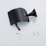 Maxbell Wall Mounted Brass Toilet Paper Holder With Cover Roll Tissue Rack Black