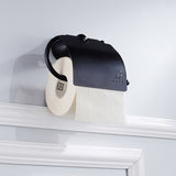 Maxbell Wall Mounted Brass Toilet Paper Holder With Cover Roll Tissue Rack Black