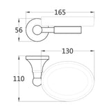 Maxbell Bathroom Wall Mounted Shower Ceramic Soap Dish Holder Brass Holder Chrome