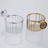 Maxbell Antique Copper Wall Mounted Toilet Paper Roll Holders Tissue Basket Chrome
