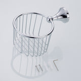 Maxbell Antique Copper Wall Mounted Toilet Paper Roll Holders Tissue Basket Chrome
