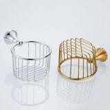 Maxbell Antique Copper Wall Mounted Toilet Paper Roll Holders Tissue Basket Chrome