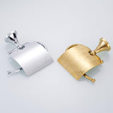 Maxbell Wall Mounted Brass Toilet Paper Holder With Cover Roll Tissue Rack Chrome