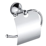 Maxbell Wall Mounted Brass Toilet Paper Holder With Cover Roll Tissue Rack Chrome