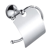 Maxbell Wall Mounted Brass Toilet Paper Holder With Cover Roll Tissue Rack Chrome