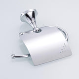 Maxbell Wall Mounted Brass Toilet Paper Holder With Cover Roll Tissue Rack Chrome