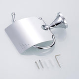 Maxbell Wall Mounted Brass Toilet Paper Holder With Cover Roll Tissue Rack Chrome
