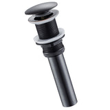 Maxbell Black Brass Basin Sink Drain for Ceramic Pots Big Cover Non-overflow