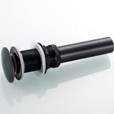 Maxbell Black Brass Basin Sink Drain for Ceramic Pots Big Cover Non-overflow