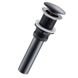 Maxbell Black Brass Basin Sink Drain for Ceramic Pots Big Cover Non-overflow