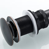 Maxbell Black Brass Basin Sink Drain for Ceramic Pots Big Cover Non-overflow