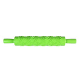 Maxbell  Sugarcraft Cake Fondant Rolling Pin Embossed Decor Mold Green Wicker