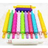 Maxbell Sugarcraft Cake Fondant Rolling Pin Embossed Decor Mold Purple Lattice