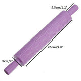 Maxbell Sugarcraft Cake Fondant Rolling Pin Embossed Decor Mold Purple Lattice