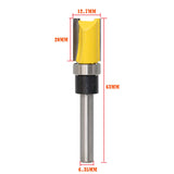 Maxbell 0.25 Inch Shank Hinge Mortise Template Wood Milling Cutter 20x65mm Yellow