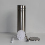 Toilet Brush Holder Silver Bathroom Cleaning Brush Free Standing with Lid