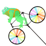 Maxbell 3D Animal On Bike Windmill Wind Whirligig Wheel Garden Lawn Decor Frog