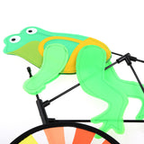 Maxbell 3D Animal On Bike Windmill Wind Whirligig Wheel Garden Lawn Decor Frog