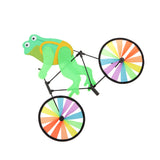 Maxbell 3D Animal On Bike Windmill Wind Whirligig Wheel Garden Lawn Decor Frog