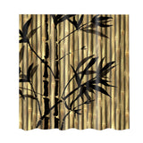 Polyester Shower Curtain with Hook Set Bathroom Hanging Decor Bamboo