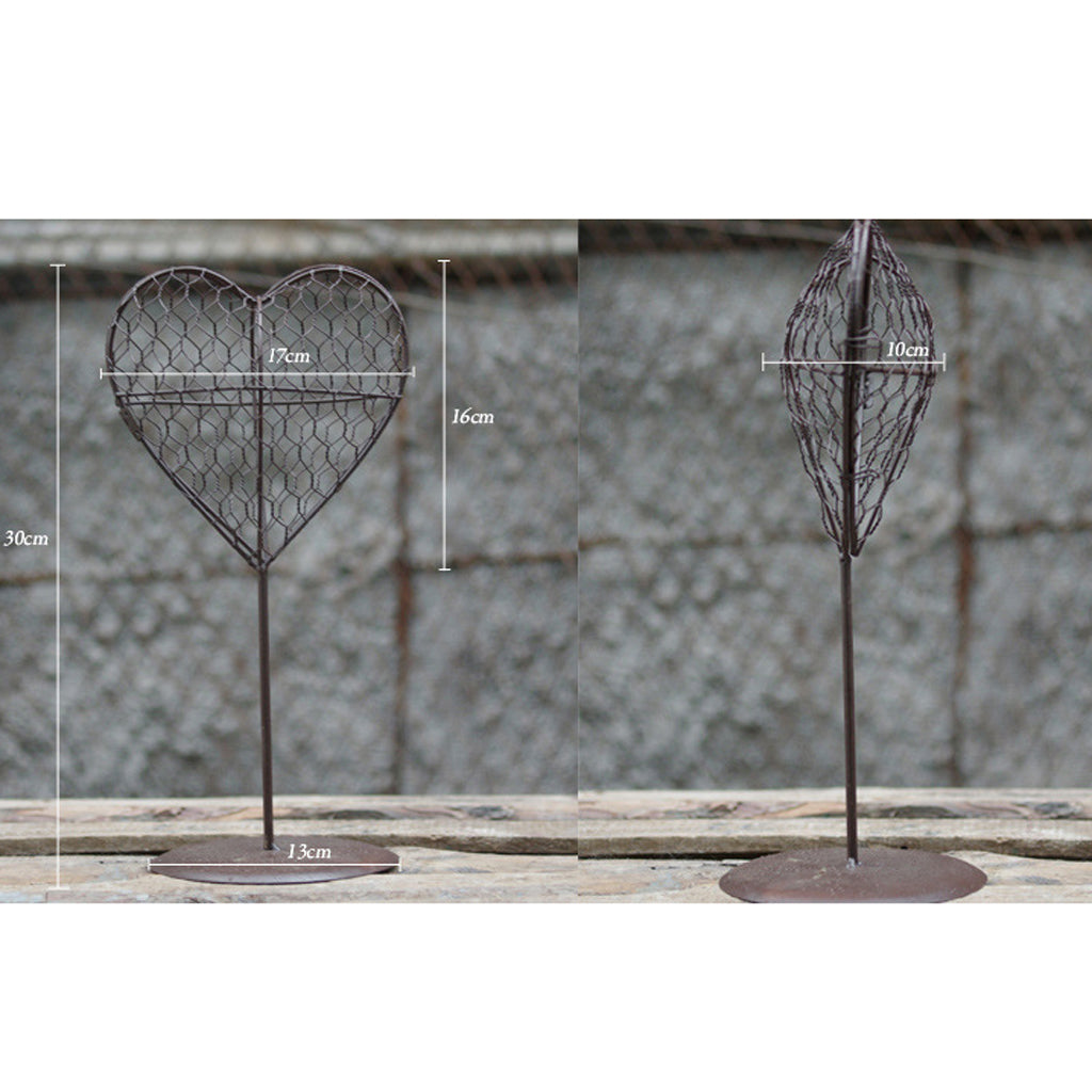 Maxbell Iron Wire Heart Frame Stand Succulent Pot Metal Hanging Planter Plant Holder