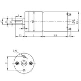 Maxbell Silver JGA25-370 Miniature DC Gear-Box Reducer Electric Motor 24V 1360RPM