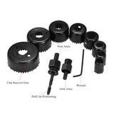 Maxbell Hole Saw Cutting Drill Bit Kit Wood Carbon Steel Circular Cutter Set 11pcs