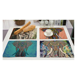 Max Elephant Pattern Insulation Bowl Placemat Dining Pad Western Table Mat #5