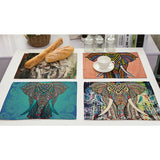 Max Elephant Pattern Insulation Bowl Placemat Dining Pad Western Table Mat #8